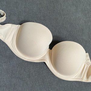 Red Carpet Full Figure Underwire Strapless Bra Nude 34D